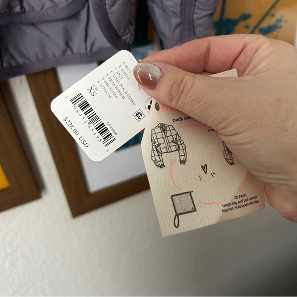 NWT Free People Pippa Packable Puffer Jacket Steel Peach Combo - Picture 4 of 5